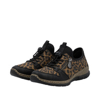 Rieker N32G0-90 Schwarz/Braun Leopard Shoes