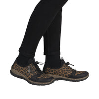 Rieker N32G0-90 Schwarz/Braun Leopard Shoes