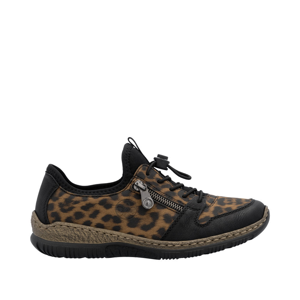Rieker N32G0-90 Schwarz/Braun Leopard Shoes