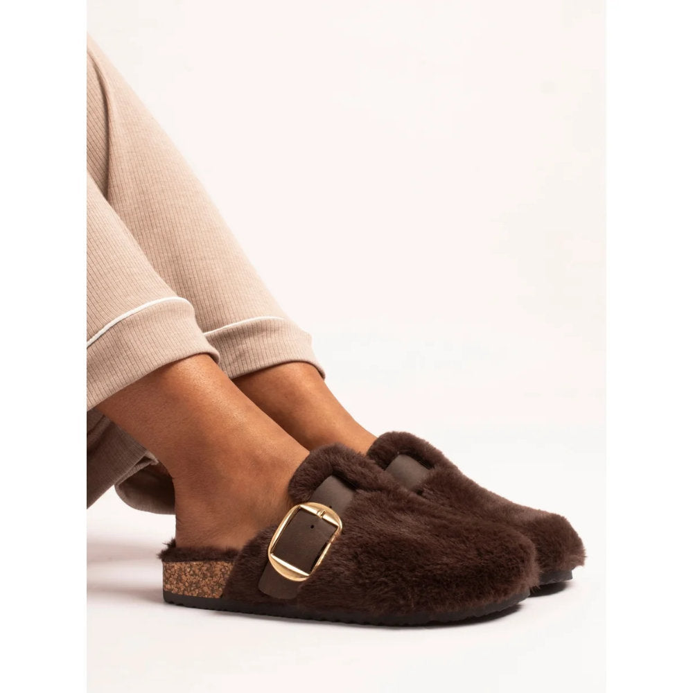 Lunar Rhianna Brown Mule Slipper KLC002 BR