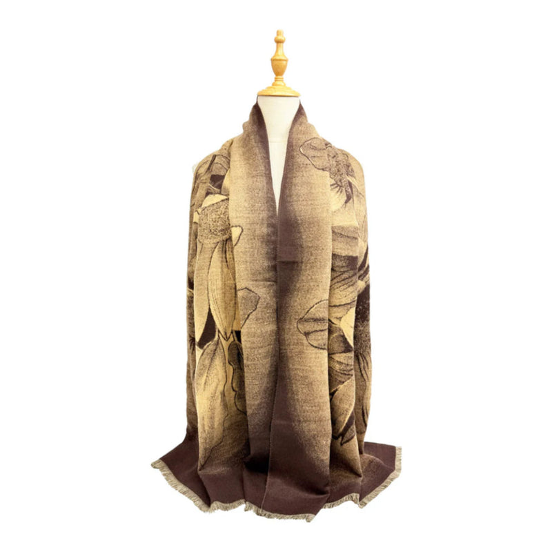A&B Fashion SF25115-178 Soft Sunflower Printing Scarf - Brown