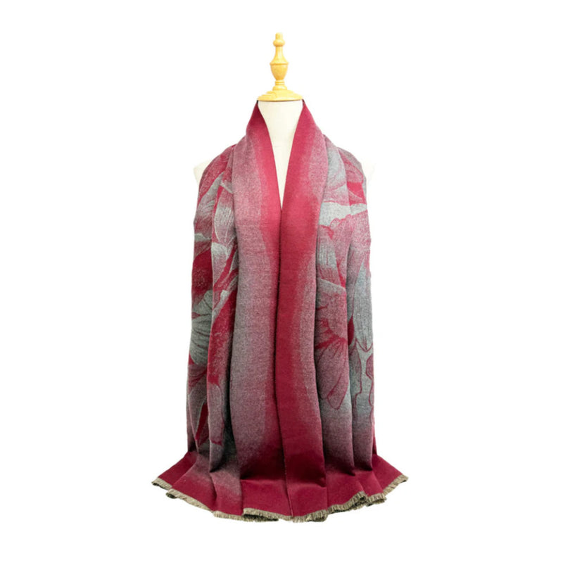 A&B Fashion SF25115-178 Soft Sunflower Printing Scarf - Maroon