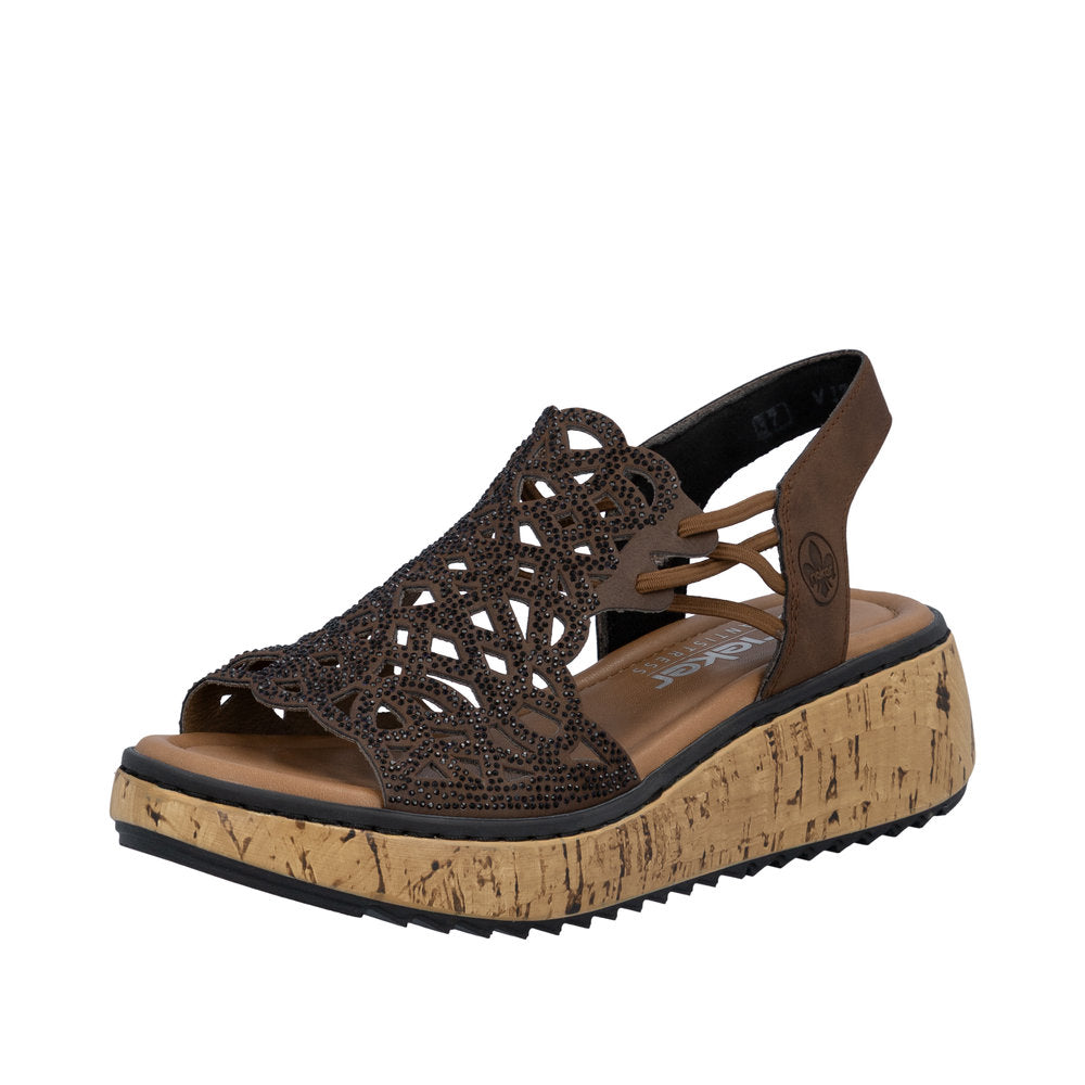 Rieker V1765-24 Lisa Brown Sandals