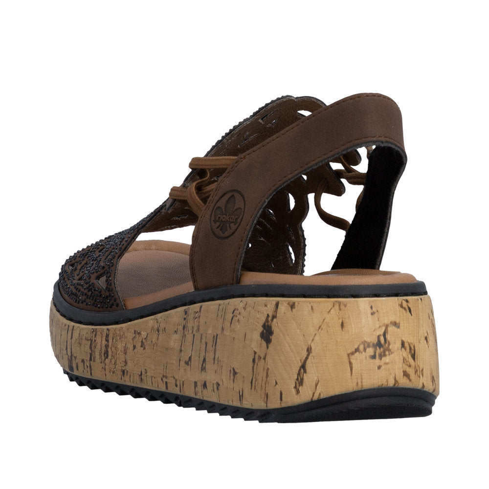 Rieker V1765-24 Lisa Brown Sandals