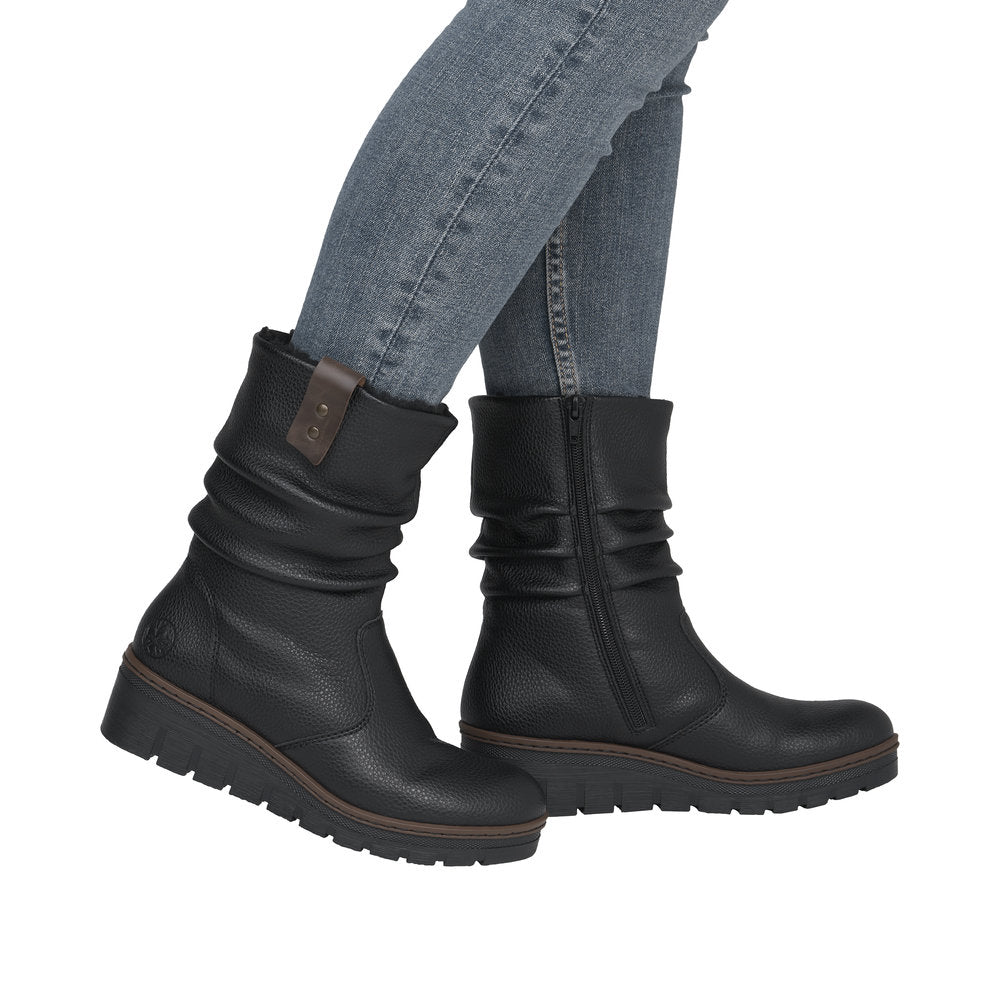 Rieker X9155-00 Prisca Black Boots
