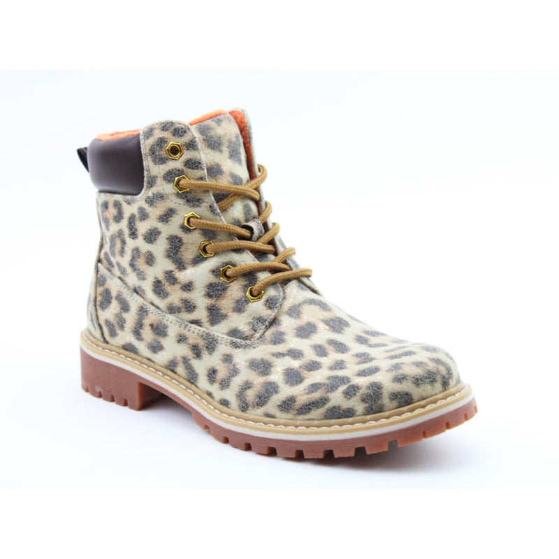 Heavenly Feet Gina AB0005208 Leopard Lace Up Boots