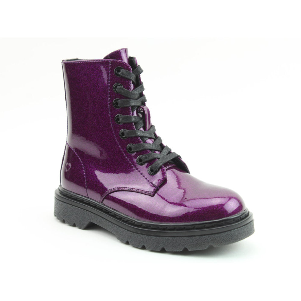 Heavenly Feet Justina2 Glitter Purple Glitter Boots