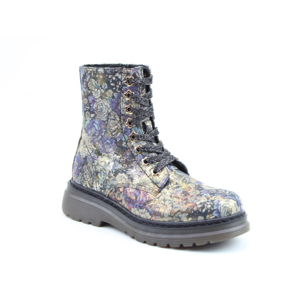 Heavenly Feet Eva Floral Purple Boots