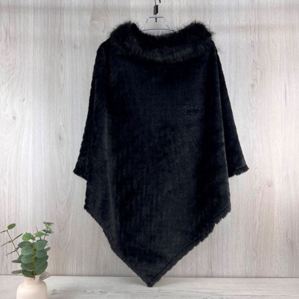 Reevo BA1031 Black Winter Poncho