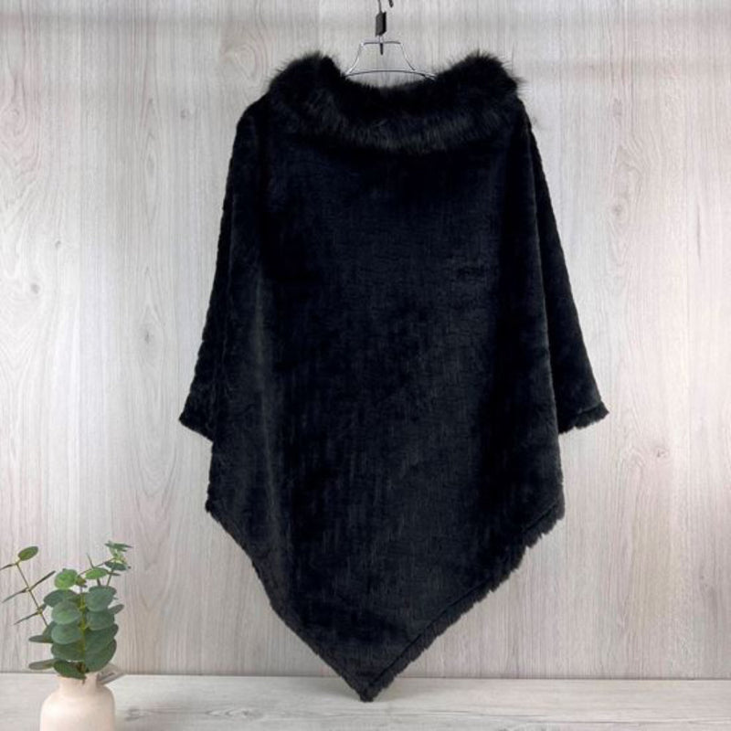 Reevo BA1031 Black Winter Poncho