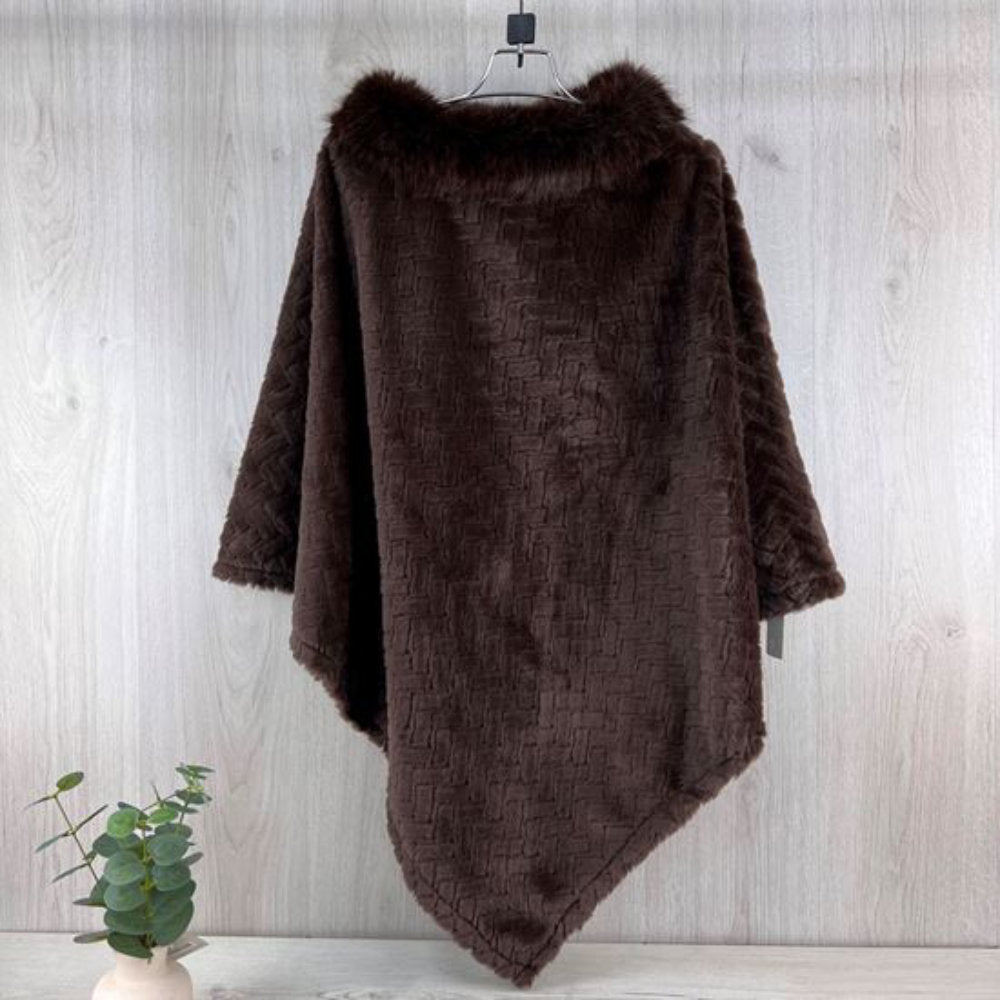 Reevo BA1031 Brown Winter Poncho