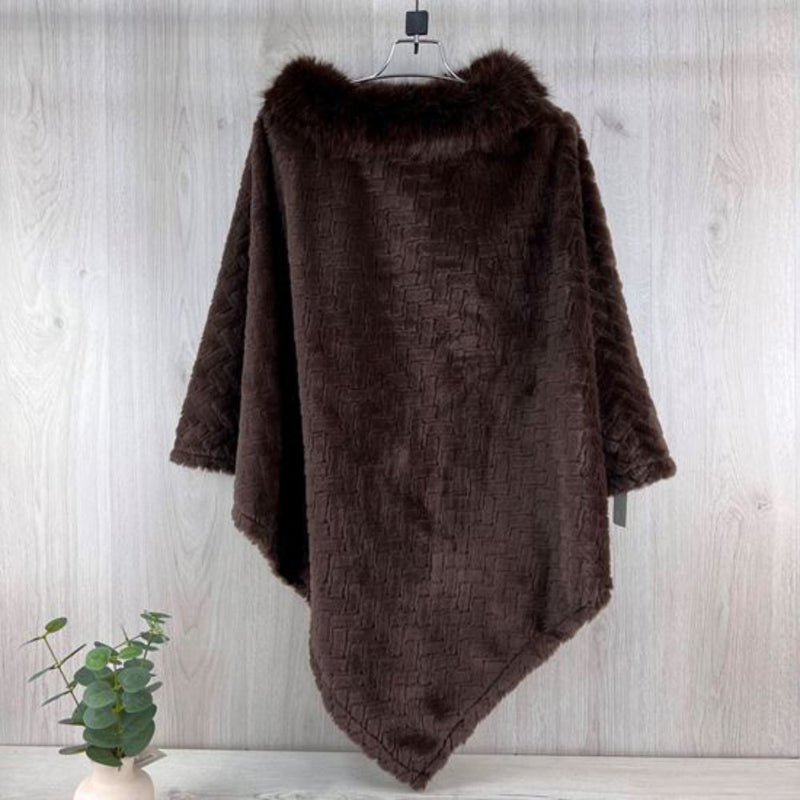 Reevo BA1031 Brown Winter Poncho