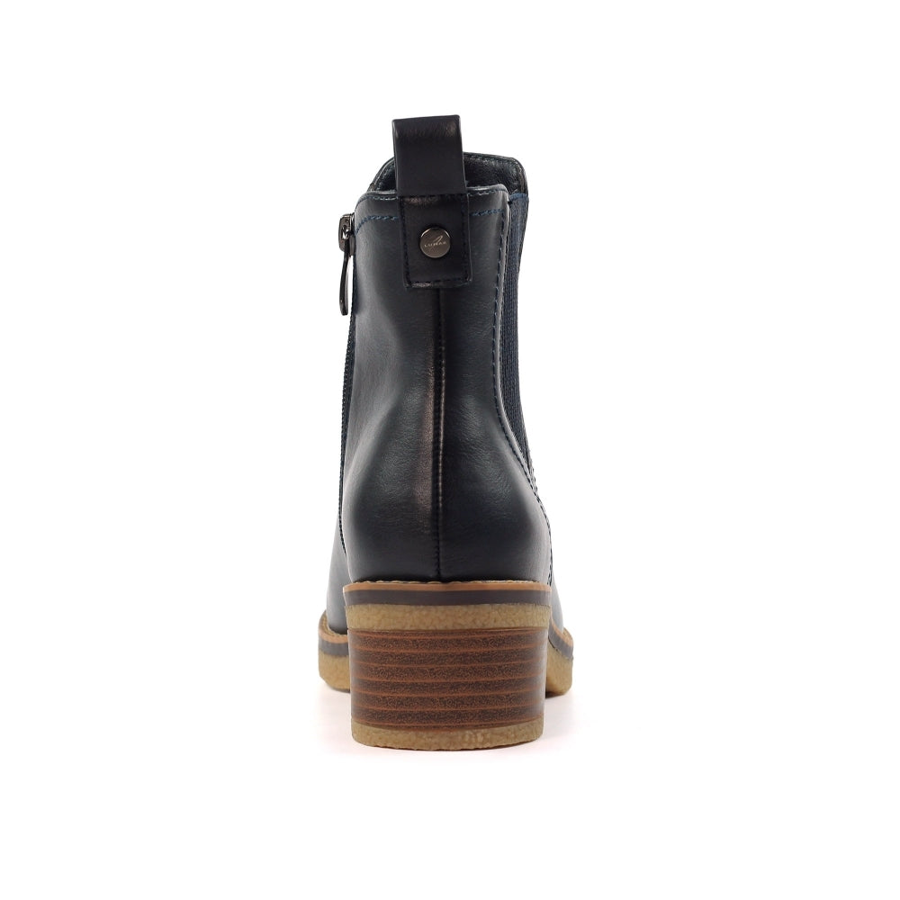 Lunar Conrad Navy Ankle Boots GLC013 BL