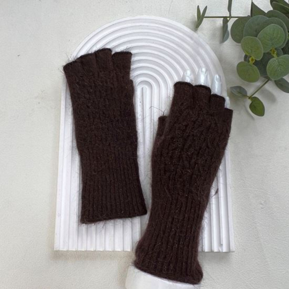 Reevo G091 Brown Fingerless Gloves