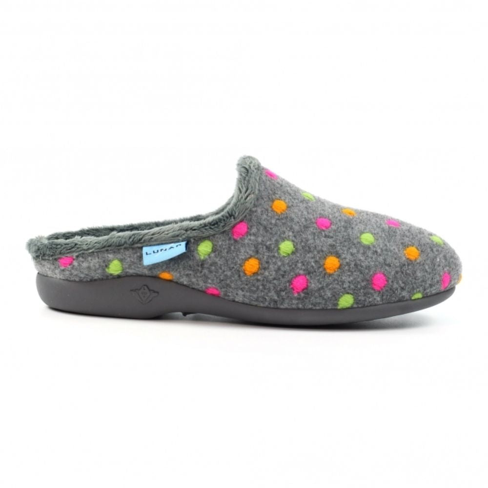 Lunar Peanut Grey Mule Slippers KLA221 GR