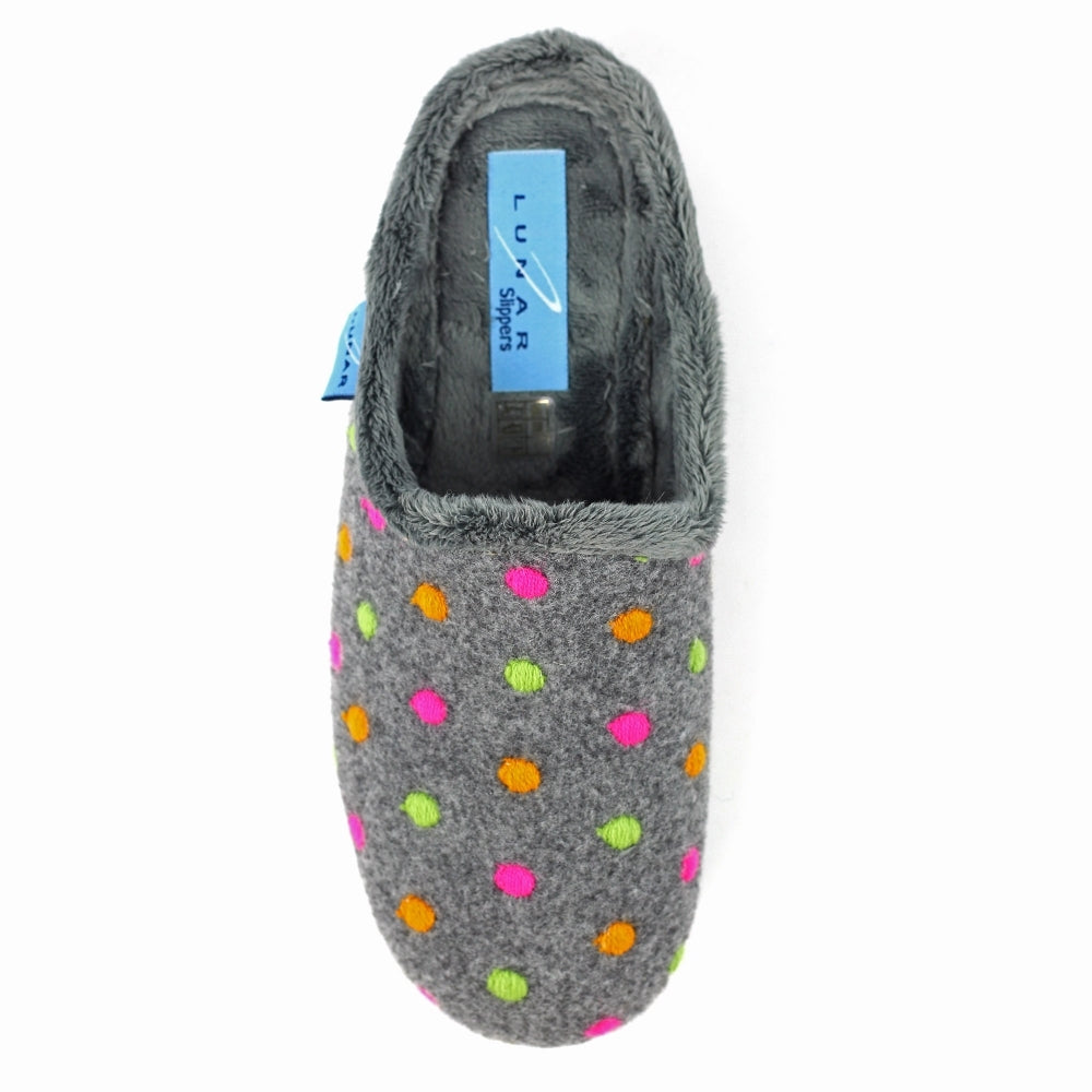 Lunar Peanut Grey Mule Slippers KLA221 GR