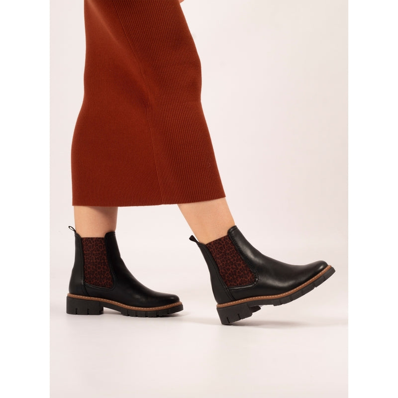 Lunar Ribble Black Ankle Boots GLB225 BK